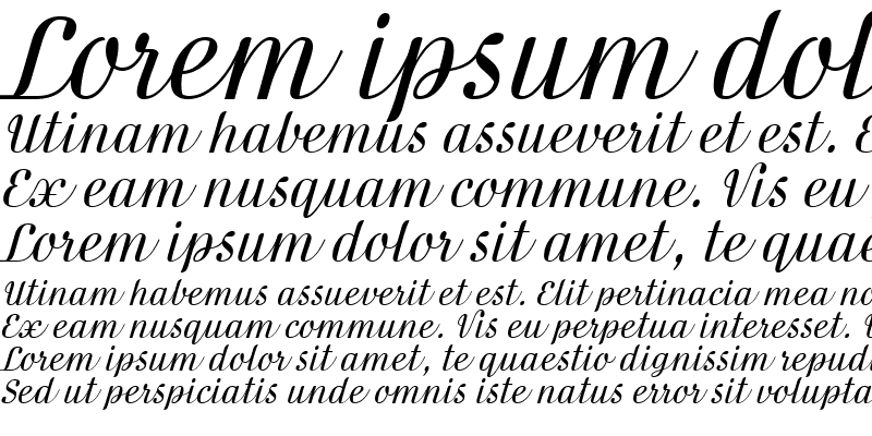 Sample of Danubia Script Regular