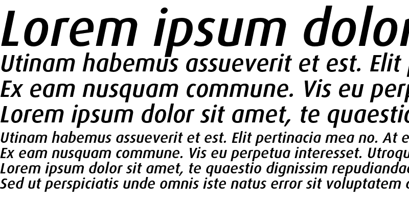Sample of Dax Medium Italic