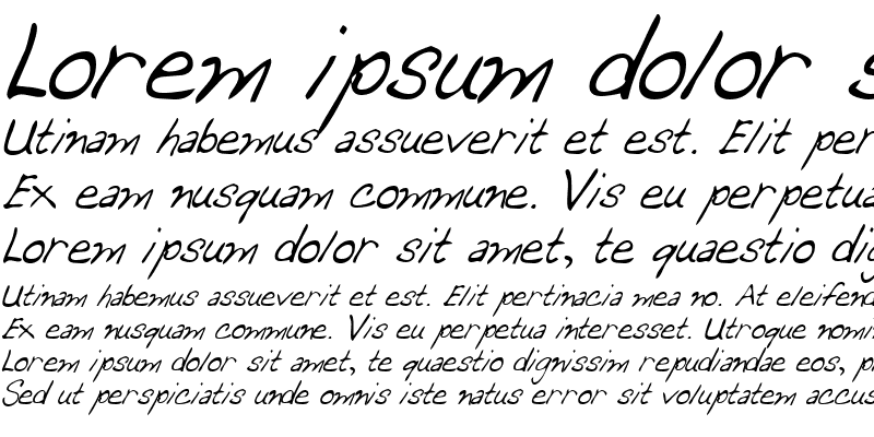 Sample of DeannasHand Italic