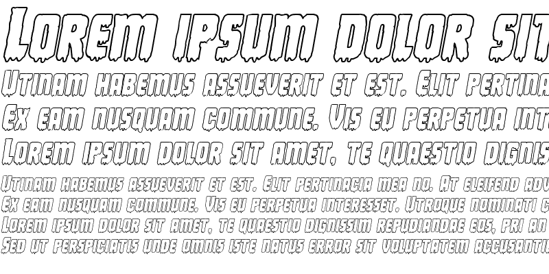 Sample of Deathblood Outline Italic