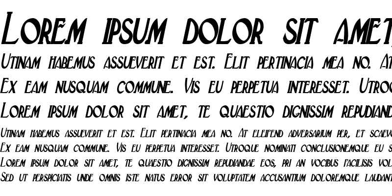 Sample of Deco-Condensed Bold Italic