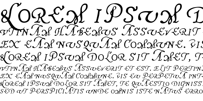 Sample of Decorative Italic Initials Regular