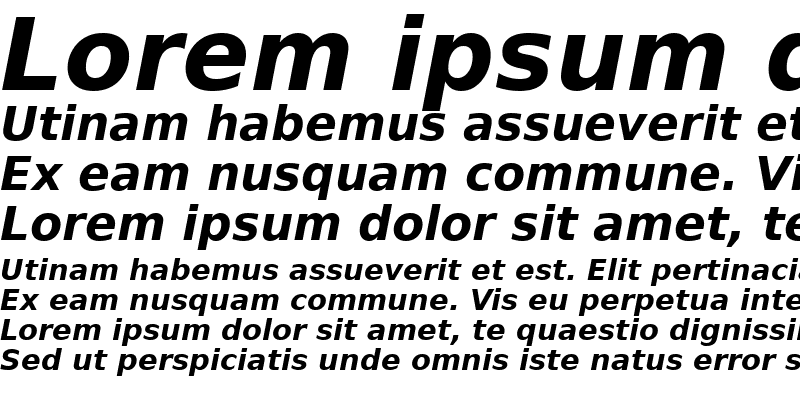 Sample of DejaVu Sans Bold Oblique