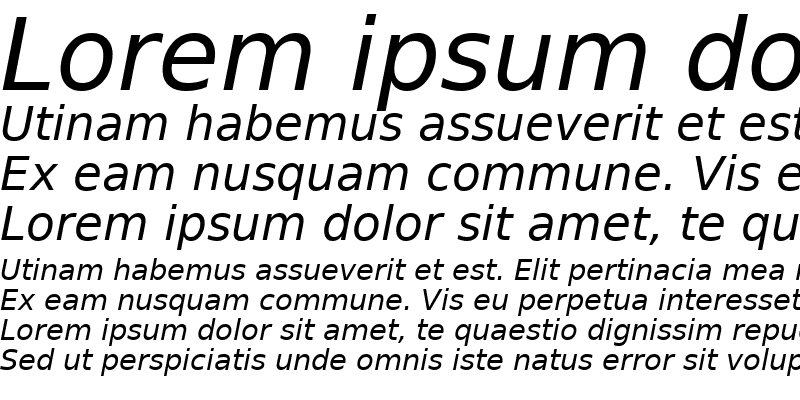 Sample of DejaVu Sans Oblique