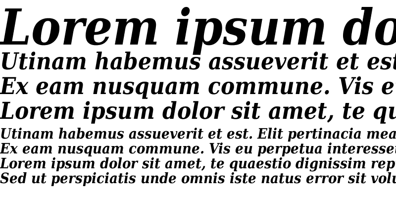 Sample of DejaVu Serif Condensed Bold Italic