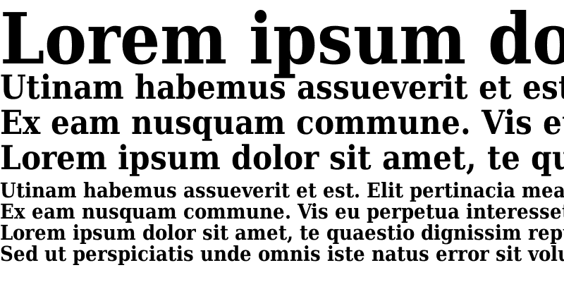 Sample of DejaVu Serif Condensed Bold