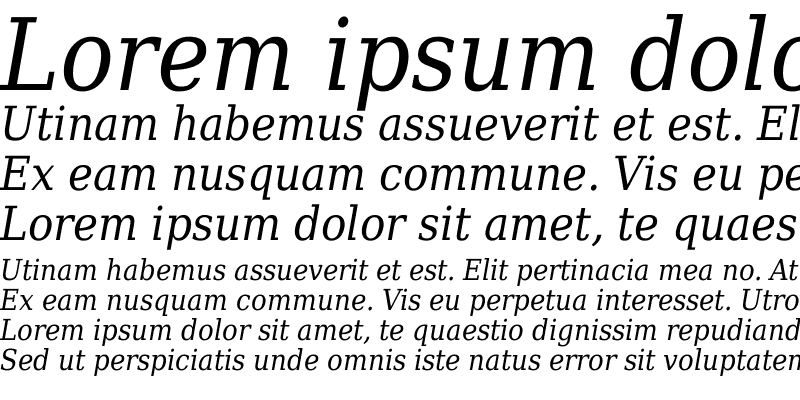 Sample of DejaVu Serif Condensed Italic