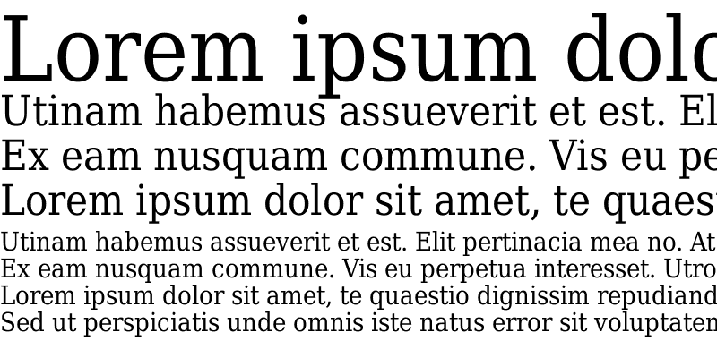 Sample of DejaVu Serif Condensed