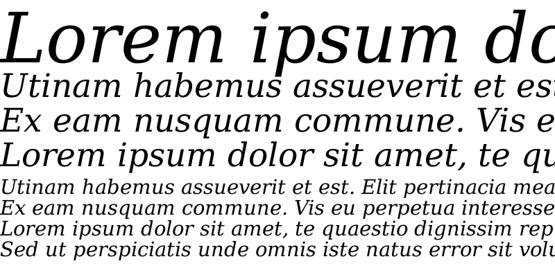 Sample of DejaVu Serif Italic