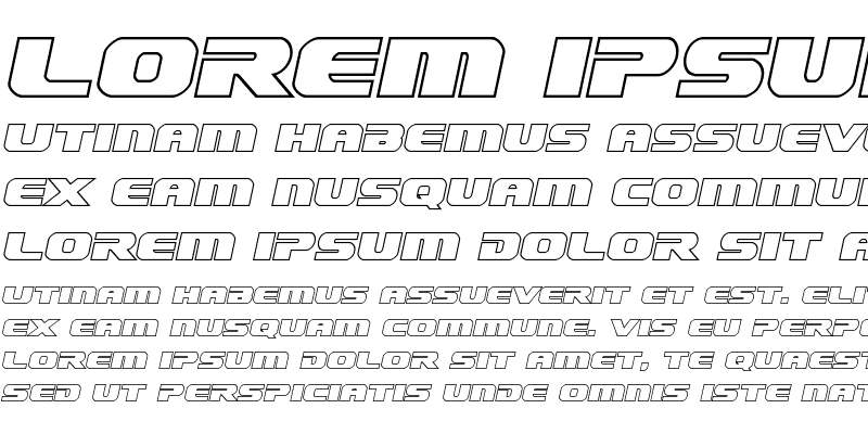 Sample of Dekaranger Outline Italic Italic