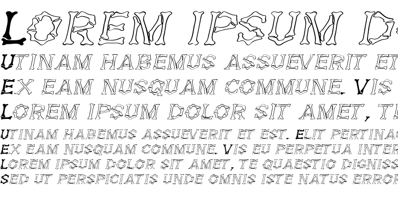 Sample of DemBonesExtended Italic