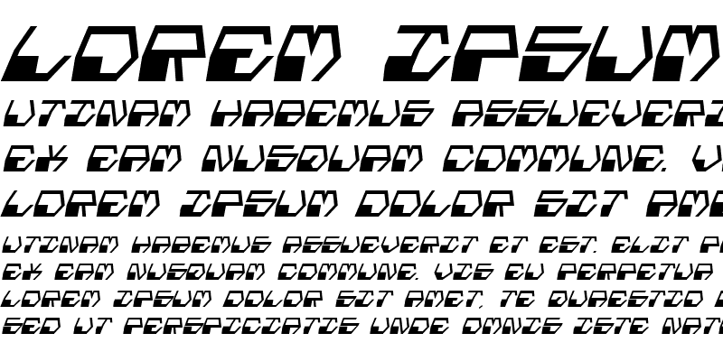 Sample of Deranian Condensed Italic