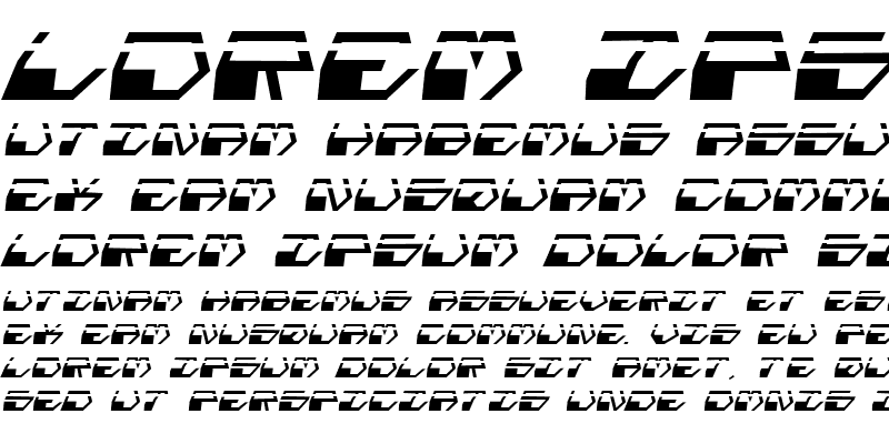 Sample of Deranian Laser Italic