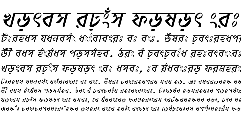 Sample of DhonooMJ Italic