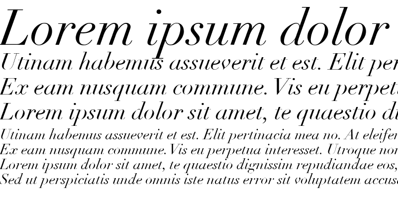 Sample of Didot LT Roman Italic