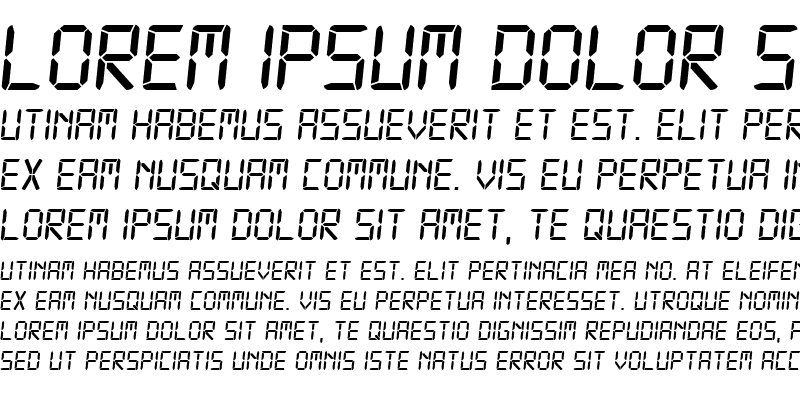 Sample of Digital-7 Italic