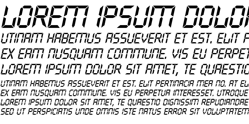 Sample of Digital SF Italic