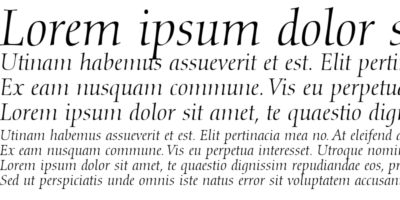 Sample of Diotima LT Roman Italic