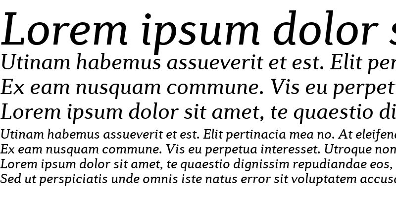 Sample of Diverda Serif Com Italic