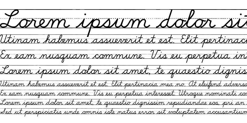 Sample of DN Cursive with Rules