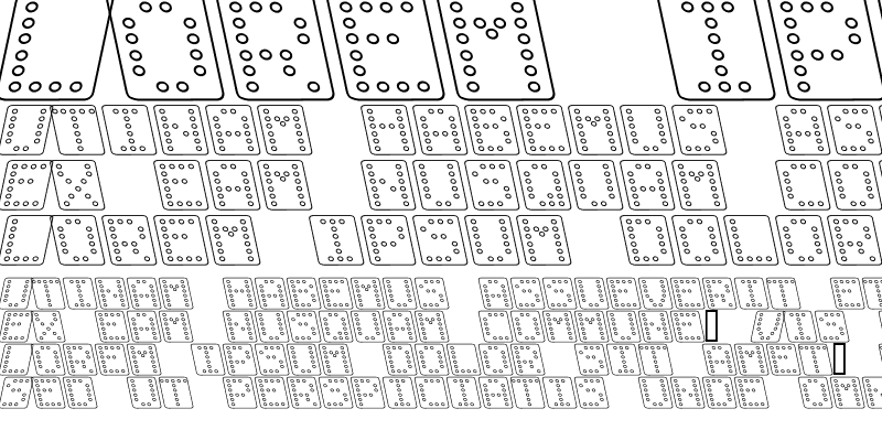 Sample of Domino square kursiv omrids
