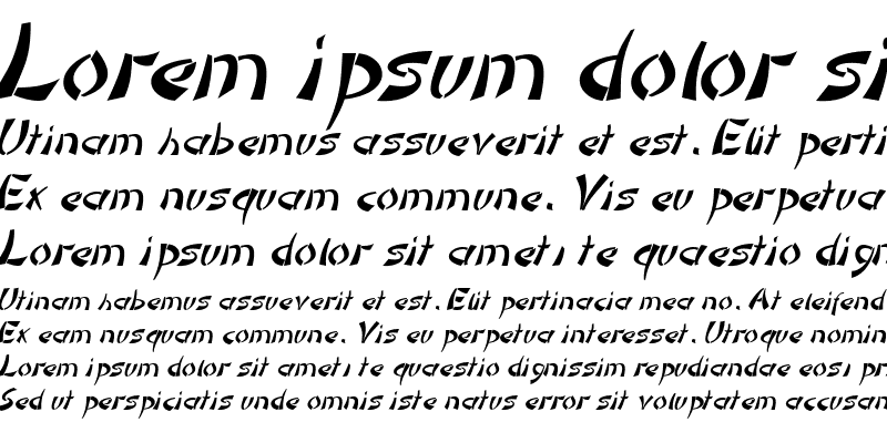 Sample of DomoAregato Italic
