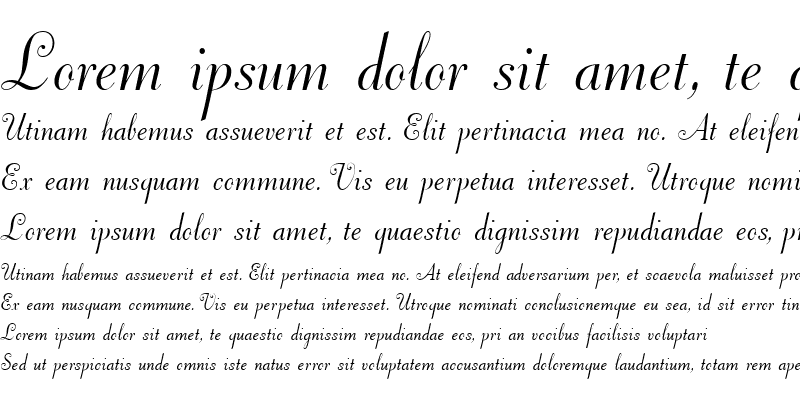 Sample of Dorchester Script MT