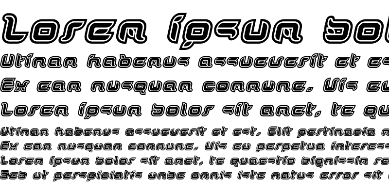 Sample of DorisOrange Outline Italic