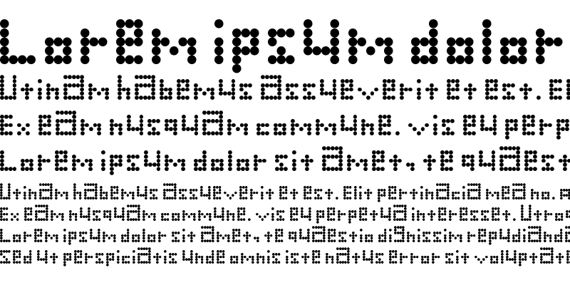 Sample of dotted font Regular