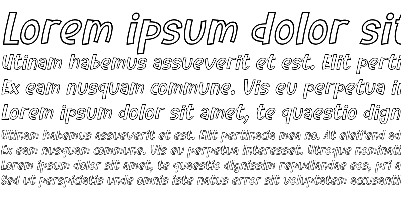 Sample of Dotuku Outline Italic