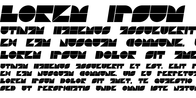 Sample of Drebiek Expanded Italic