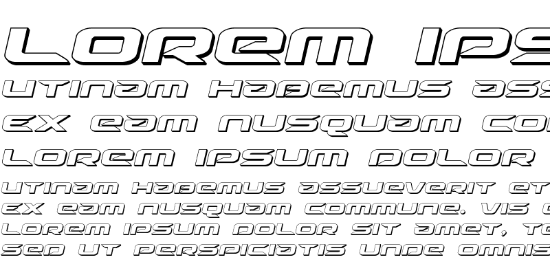 Sample of Drive 3D Italic Italic