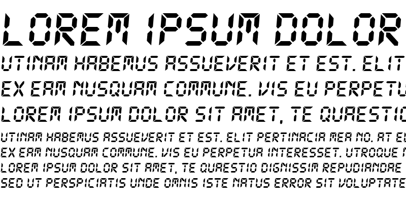 Sample of DS-Digital Bold Italic