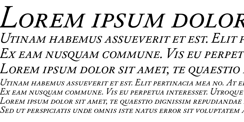 Sample of DTL Elzevir T Caps Italic