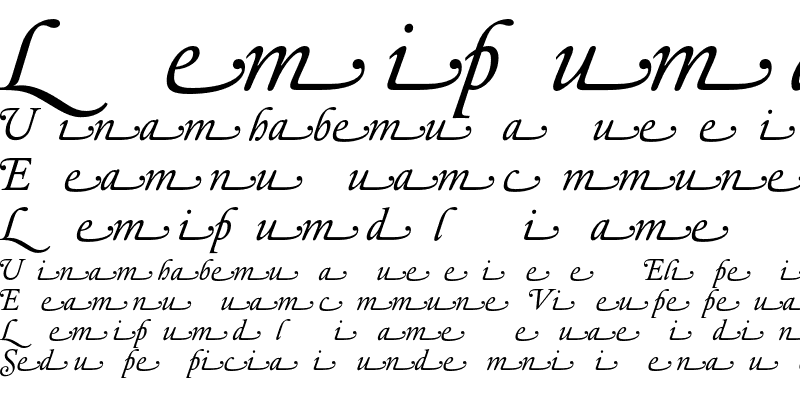Sample of DTL Elzevir T Swash Italic