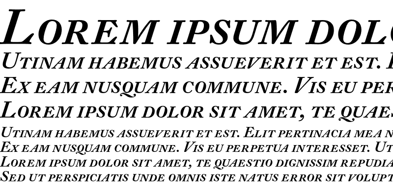 Sample of DTL Fleischmann D Caps Medium Italic