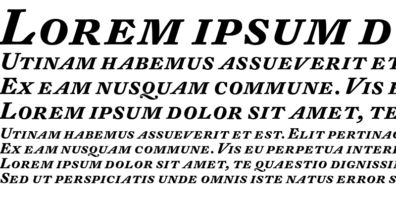 Sample of DTL Fleischmann T Caps Bold Italic