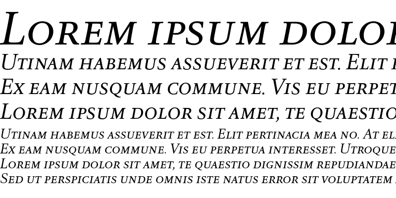 Sample of DTL Romulus T Caps Italic