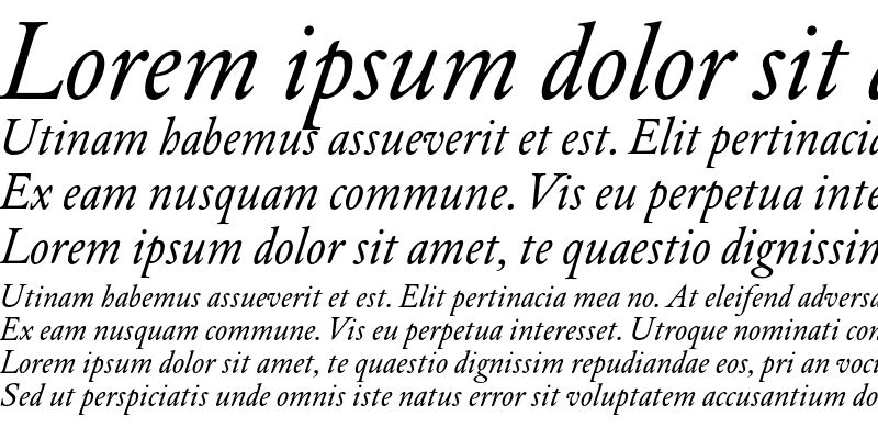 Sample of DTLElzevirS Italic
