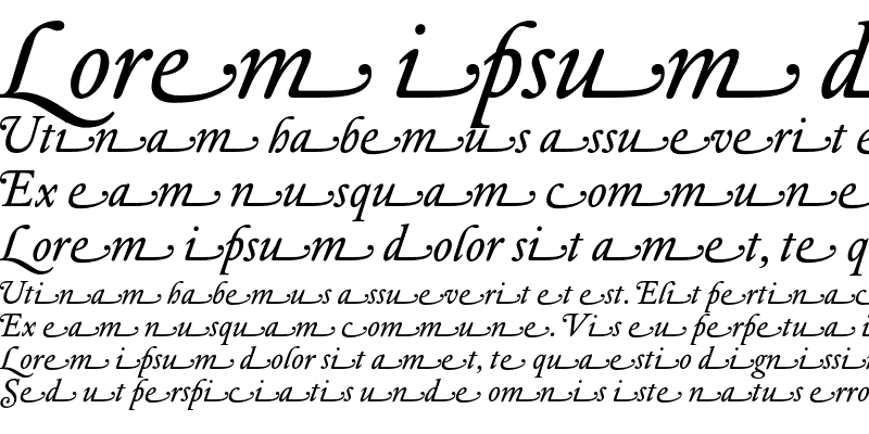 Sample of DTLElzevirTBookSwash Italic
