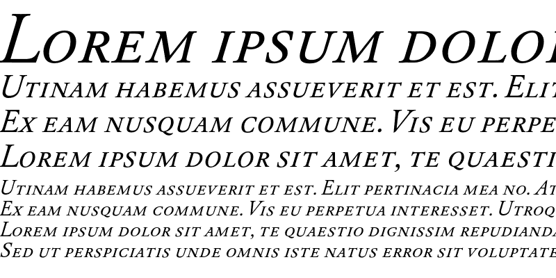 Sample of DTLElzevirTCaps Italic