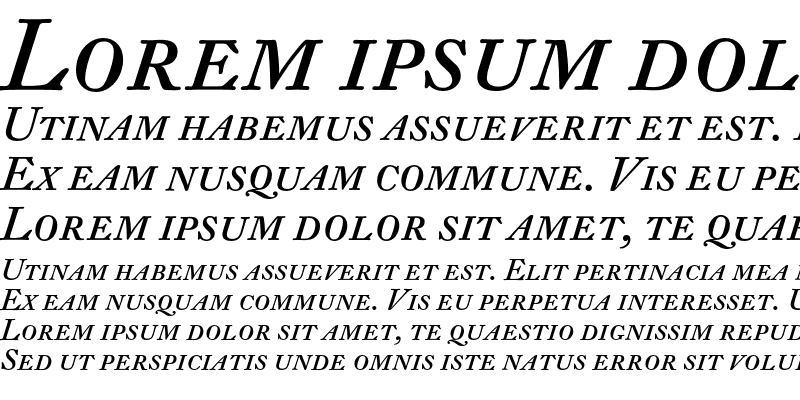 Sample of DTLFleischmannT Caps Italic