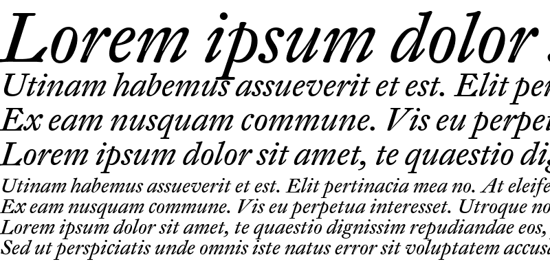 Sample of DTLFleischmannT Italic
