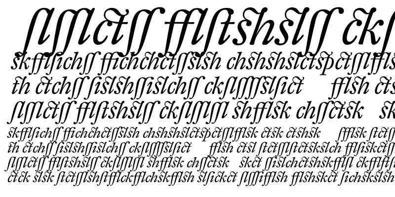 Sample of DTLFleischmannTAlternate Italic