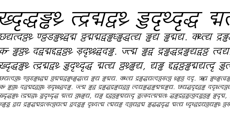 Sample of DV-TTYogesh Italic