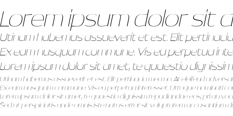 Sample of Dynasty Thin Italic