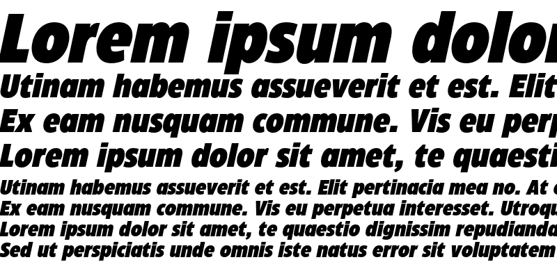 Sample of Eastman Condensed Trial Heavy Italic