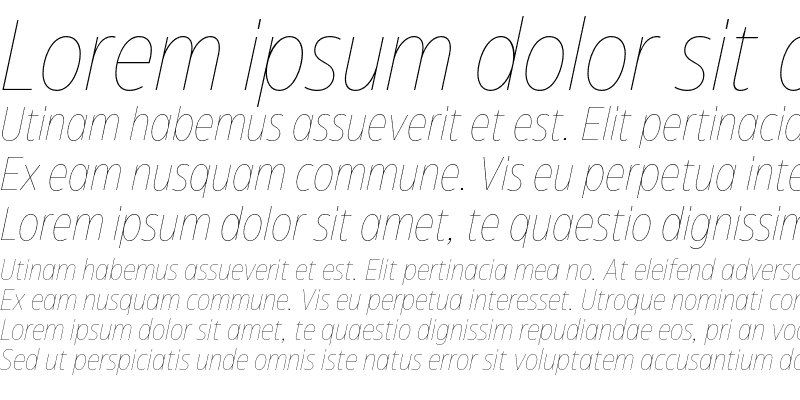Sample of Eastman Condensed Trial Thin Italic