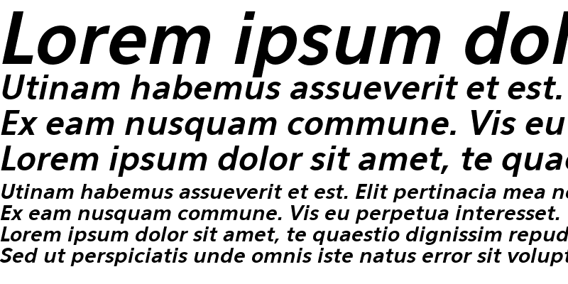 Sample of Eau Sans Bold OsF Oblique