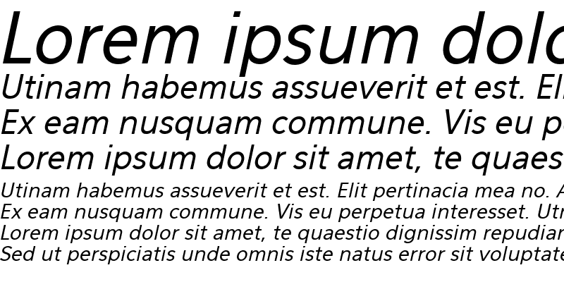 Sample of Eau Sans Book OsF Oblique
